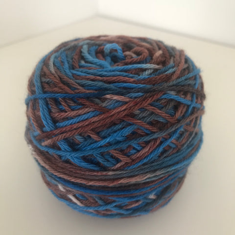 Turquoise/Brown Sock Yarn 55g